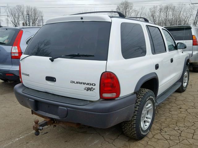 1D4HS38N93F551885 - 2003 DODGE DURANGO SP WHITE photo 4