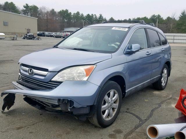 5J6RE48738L033726 - 2008 HONDA CR-V EXL BLUE photo 2