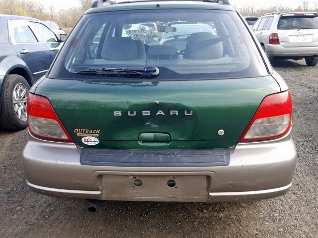 JF1GG68582H826344 - 2002 SUBARU IMPREZA OU GREEN photo 9