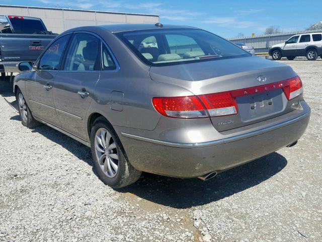 KMHFC46F48A317110 - 2008 HYUNDAI AZERA SE GRAY photo 3