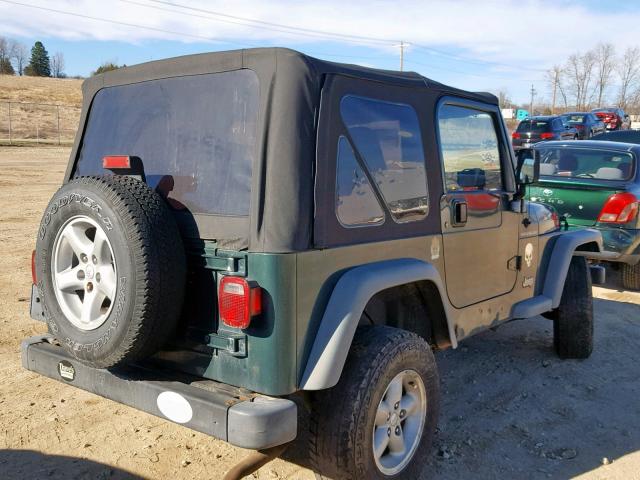 1J4FA29P0YP725159 - 2000 JEEP WRANGLER / GREEN photo 4