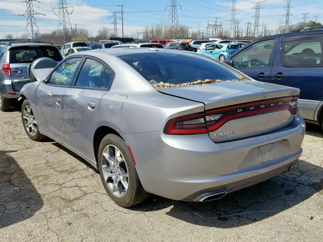 2C3CDXJG0FH863864 - 2015 DODGE CHARGER SX GRAY photo 3