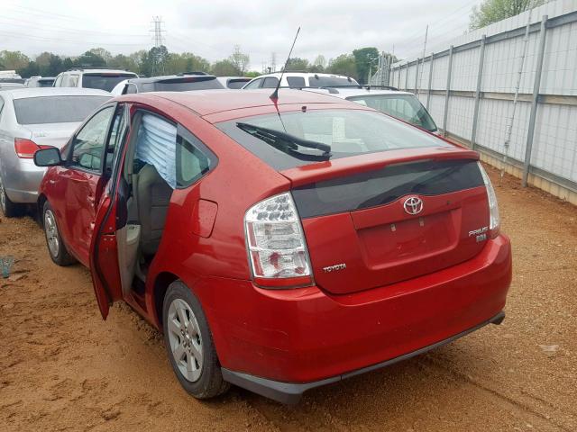 JTDKB20U977604472 - 2007 TOYOTA PRIUS RED photo 3