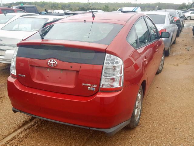 JTDKB20U977604472 - 2007 TOYOTA PRIUS RED photo 4