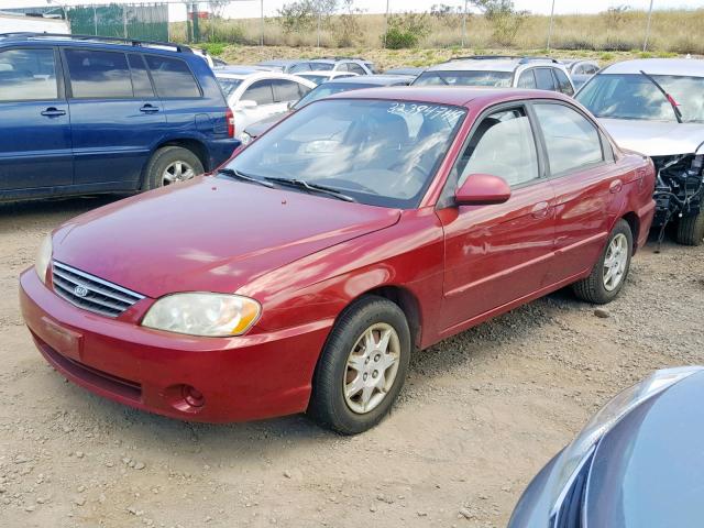 KNAFB121135290379 - 2003 KIA SPECTRA BA MAROON photo 2