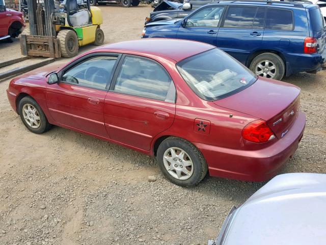 KNAFB121135290379 - 2003 KIA SPECTRA BA MAROON photo 3