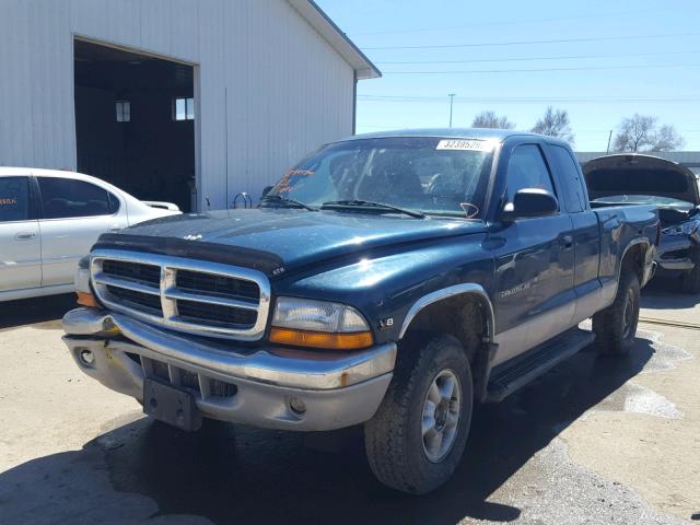 1B7GG22Y6WS524050 - 1998 DODGE DAKOTA GREEN photo 2