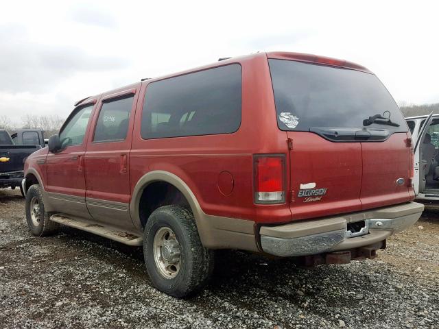 1FMNU43S9YEB54196 - 2000 FORD EXCURSION RED photo 3