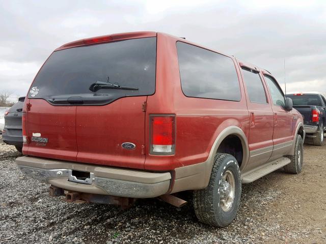 1FMNU43S9YEB54196 - 2000 FORD EXCURSION RED photo 4
