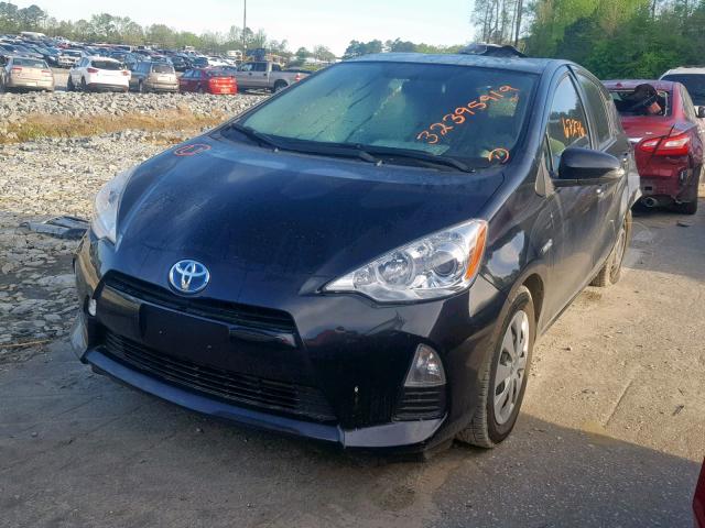 JTDKDTB36D1057907 - 2013 TOYOTA PRIUS C BLACK photo 2