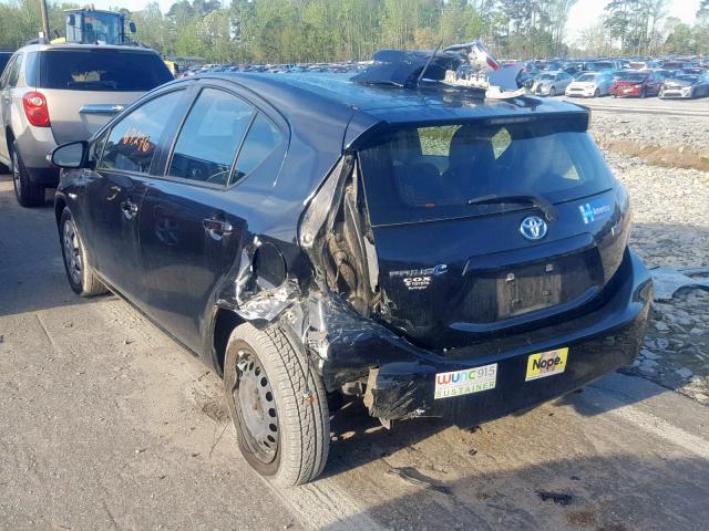 JTDKDTB36D1057907 - 2013 TOYOTA PRIUS C BLACK photo 3