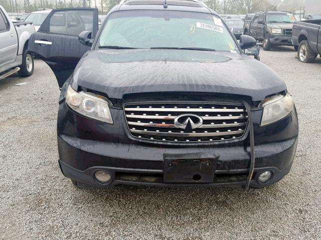 JNRBS08W55X401277 - 2005 INFINITI FX45 BLACK photo 9