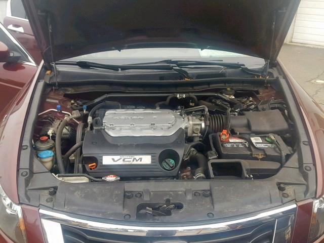 1HGCP36849A006321 - 2009 HONDA ACCORD EXL BURGUNDY photo 7