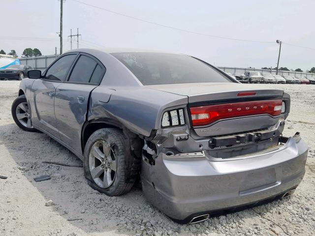 2C3CDXBG4EH342580 - 2014 DODGE CHARGER SE GRAY photo 3