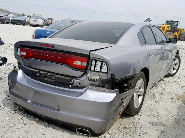 2C3CDXBG4EH342580 - 2014 DODGE CHARGER SE GRAY photo 4