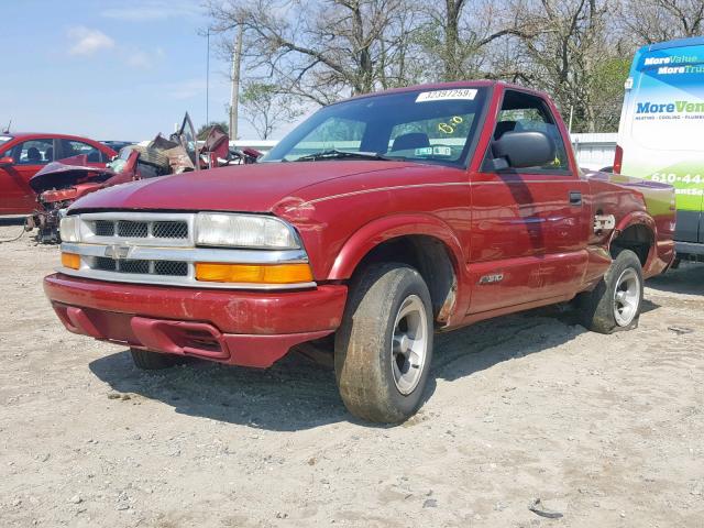 1GCCS1440WK253956 - 1998 CHEVROLET S TRUCK S1 RED photo 2
