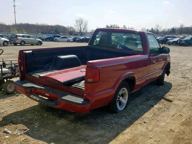 1GCCS1440WK253956 - 1998 CHEVROLET S TRUCK S1 RED photo 4