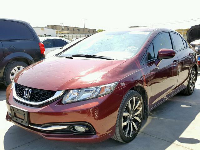2HGFB2F99FH521343 - 2015 HONDA CIVIC EXL მუქწითელი ფოტო 2