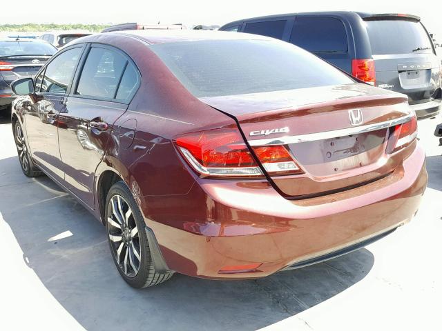 2HGFB2F99FH521343 - 2015 HONDA CIVIC EXL მუქწითელი ფოტო 3
