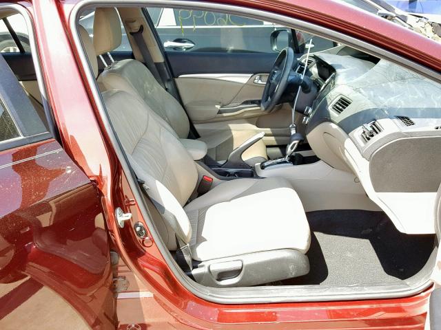 2HGFB2F99FH521343 - 2015 HONDA CIVIC EXL მუქწითელი ფოტო 5