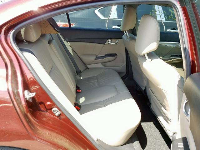 2HGFB2F99FH521343 - 2015 HONDA CIVIC EXL მუქწითელი ფოტო 6