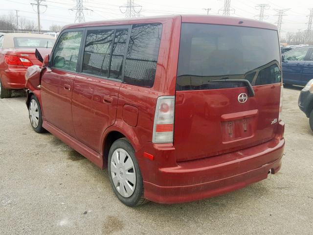 JTLKT324564118178 - 2006 TOYOTA SCION XB MAROON photo 3