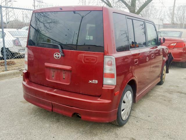 JTLKT324564118178 - 2006 TOYOTA SCION XB MAROON photo 4