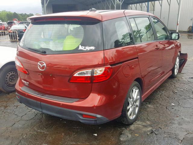 JM1CW2DL9D0160699 - 2013 MAZDA 5 RED photo 4