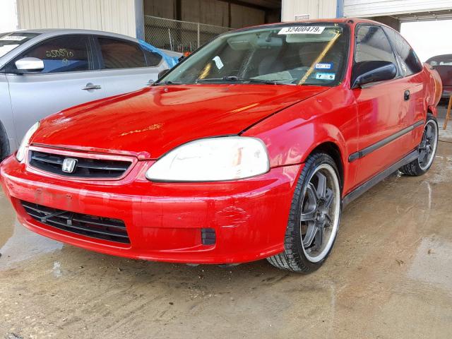 2HGEJ6446XH110867 - 1999 HONDA CIVIC DX RED photo 2