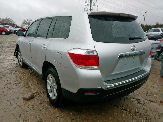 5TDZA3EH0BS012847 - 2011 TOYOTA HIGHLANDER SILVER photo 3