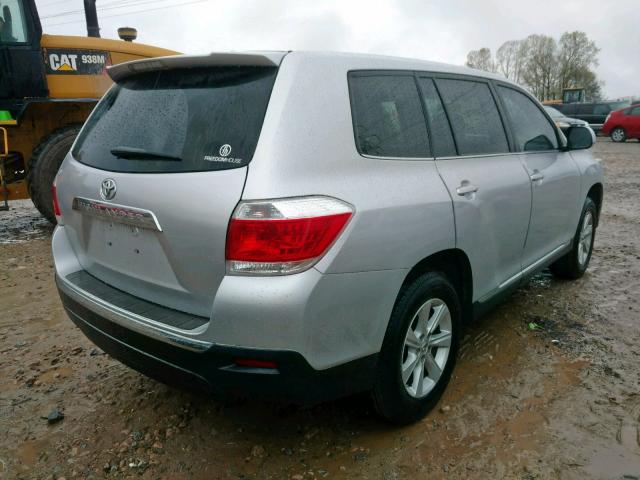 5TDZA3EH0BS012847 - 2011 TOYOTA HIGHLANDER SILVER photo 4