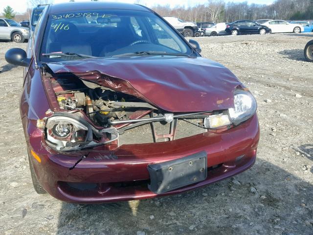 1B3ES46CX1D272222 - 2001 DODGE NEON SE MAROON photo 9