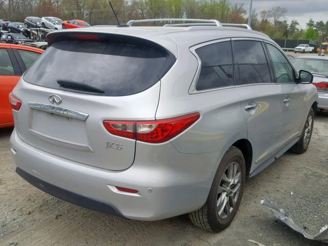 5N1AL0MM3DC351266 - 2013 INFINITI JX35 SILVER photo 4