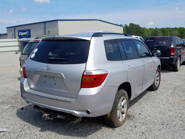 JTEDA41A792006517 - 2009 TOYOTA HIGHLANDER SILVER photo 4