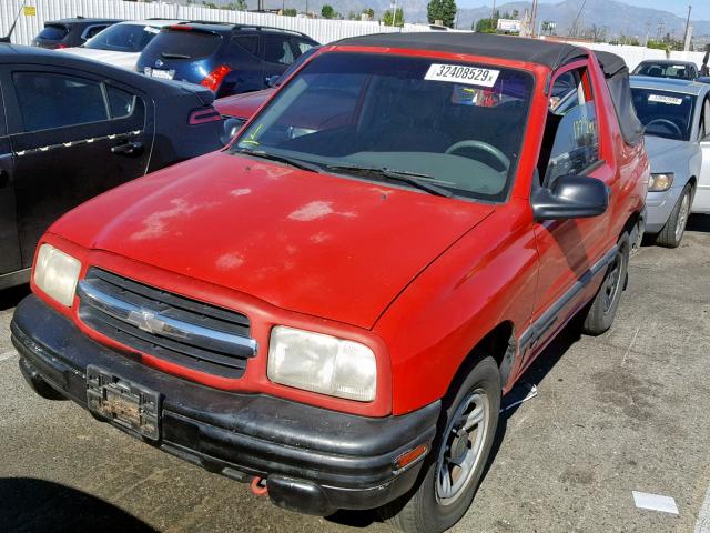 2CNBE18C6Y6939408 - 2000 CHEVROLET TRACKER RED photo 2
