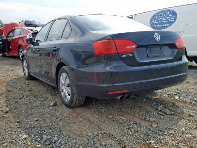 3VW2K7AJ5BM359473 - 2011 VOLKSWAGEN JETTA BASE BLACK photo 3