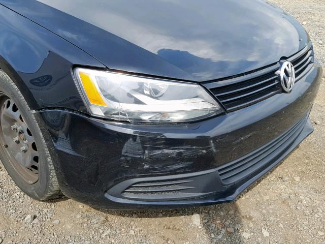 3VW2K7AJ5BM359473 - 2011 VOLKSWAGEN JETTA BASE BLACK photo 9