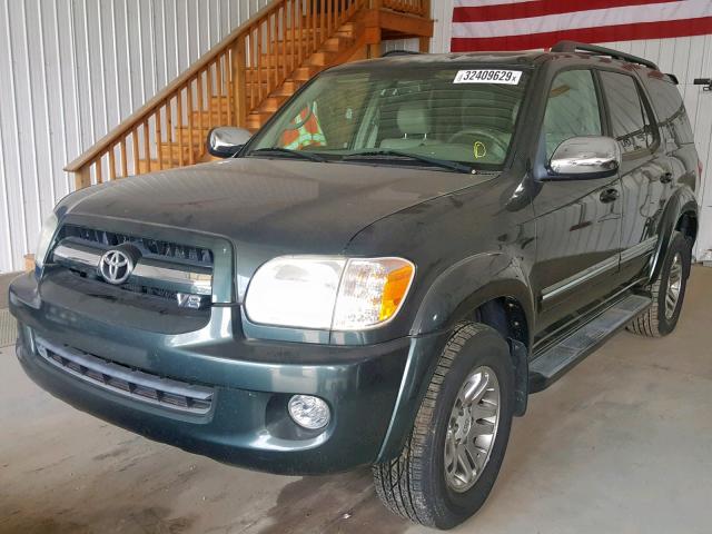 5TDBT48A77S279801 - 2007 TOYOTA SEQUOIA LI GREEN photo 2