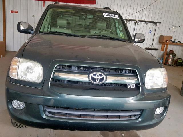 5TDBT48A77S279801 - 2007 TOYOTA SEQUOIA LI GREEN photo 9