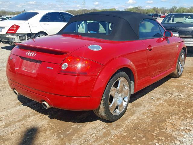 TRUUT28NX21014351 - 2002 AUDI TT QUATTRO RED photo 4