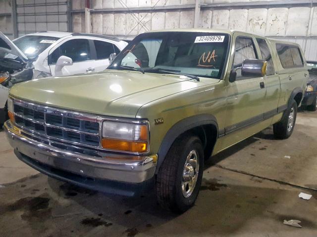 1B7GL23X2TS520252 - 1996 DODGE DAKOTA GREEN photo 2