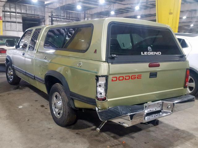 1B7GL23X2TS520252 - 1996 DODGE DAKOTA GREEN photo 3