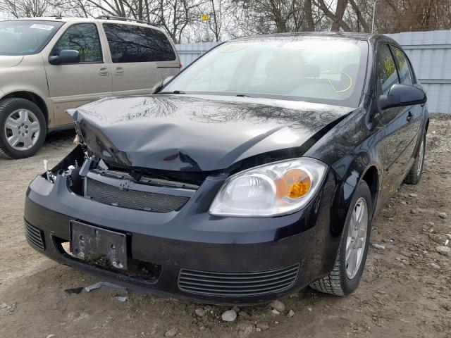 1G1AL55F967834430 - 2006 CHEVROLET COBALT LT BLACK photo 2