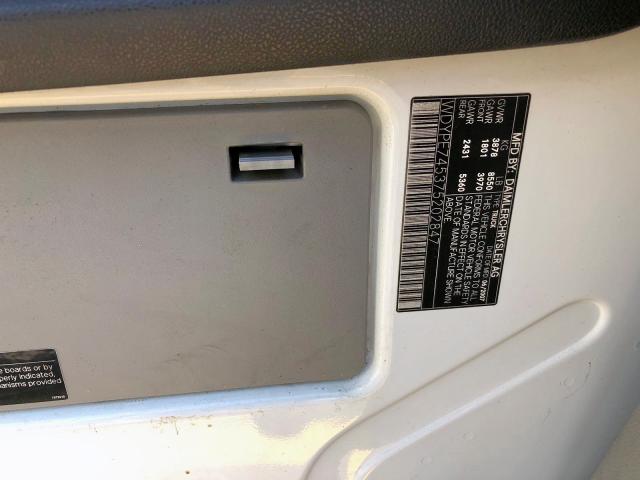 WDYPE745375202847 - 2007 FREIGHTLINER SPRINTER 2 WHITE photo 10