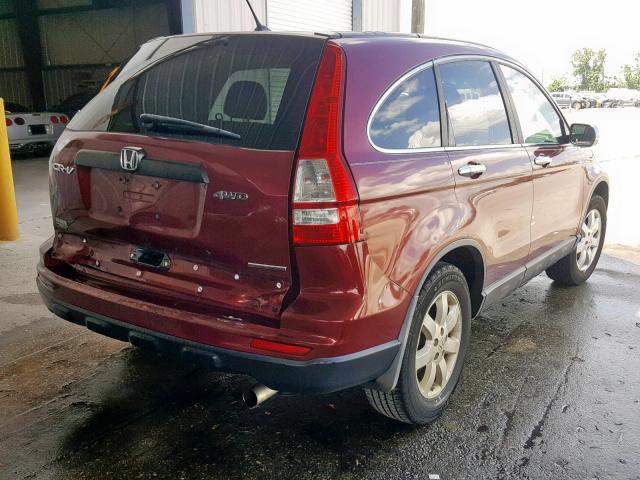 5J6RE4H40BL054188 - 2011 HONDA CR-V SE BURGUNDY photo 4