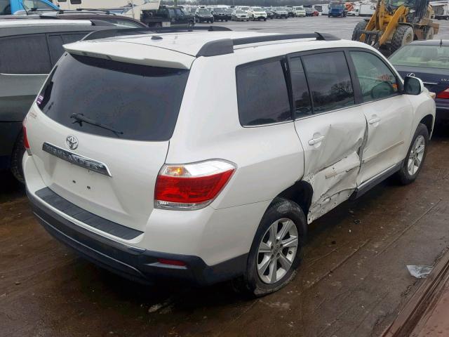 5TDZA3EH0BS010287 - 2011 TOYOTA HIGHLANDER WHITE photo 4