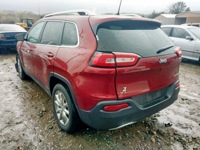 1C4PJLDB2HW525904 - 2017 JEEP CHEROKEE L RED photo 3