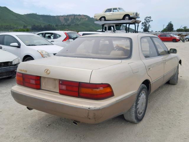 JT8UF11E6N0128202 - 1992 LEXUS LS 400 TAN photo 4