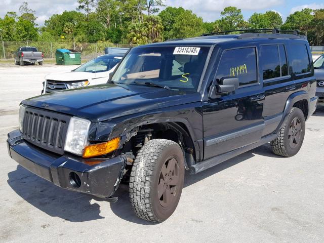 1J8HG48KX7C669194 - 2007 JEEP COMMANDER BLACK photo 2