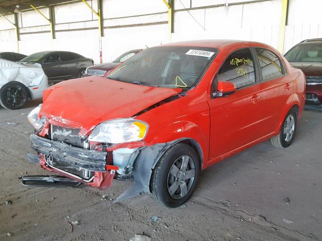 KL1TD5DE7AB090670 - 2010 CHEVROLET AVEO LS RED photo 2